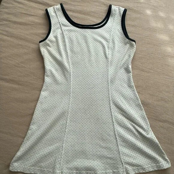 Vintage Vital White & Navy Blue Sleeveless Tennis Dress Size Medium - Picture 5 of 8